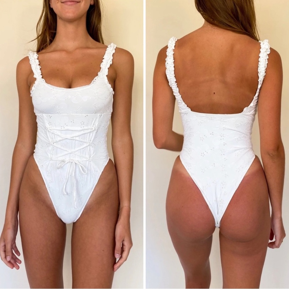 NWT Frankie’s Bikinis Penelope eyelet one piece